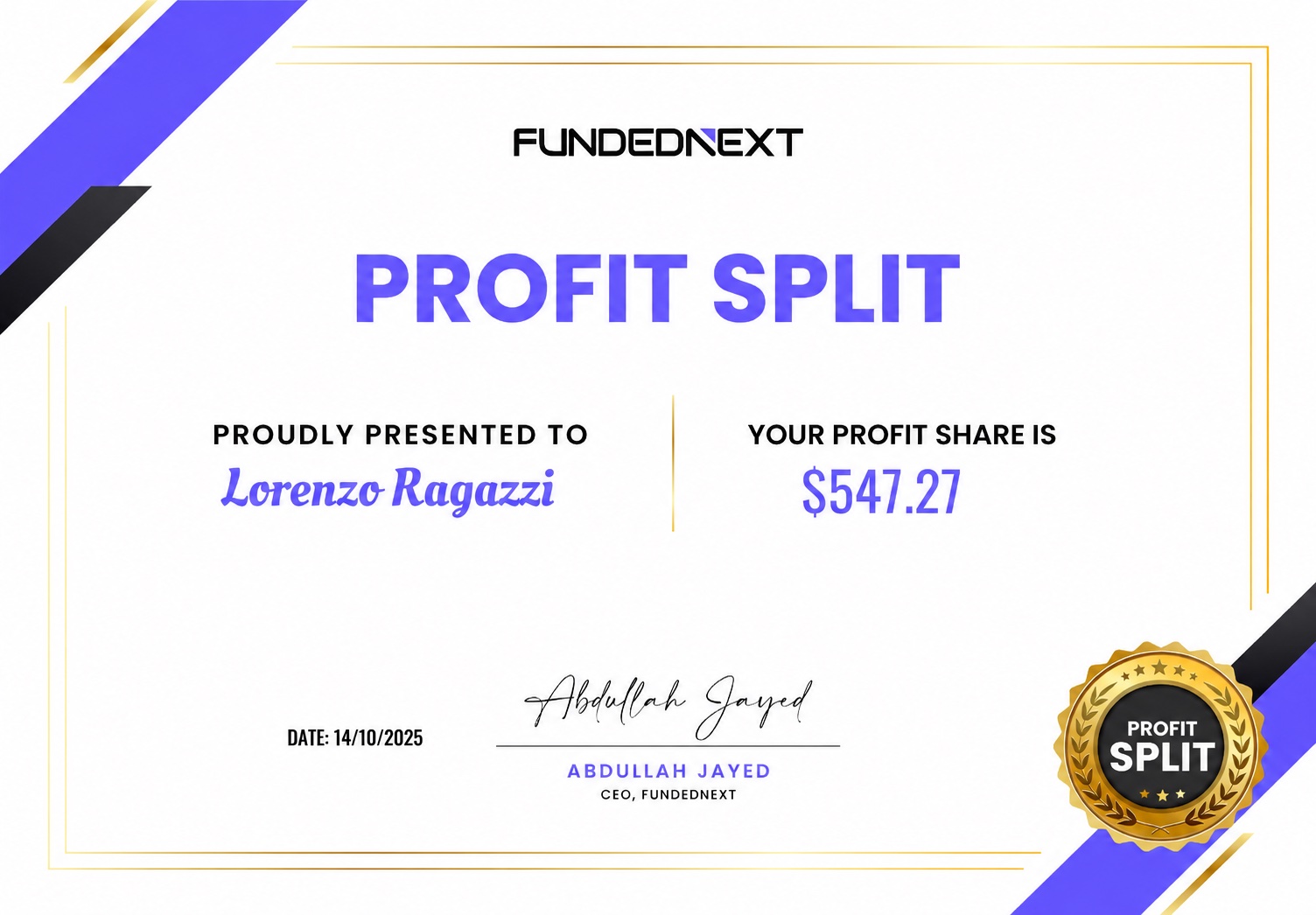 $547 payout