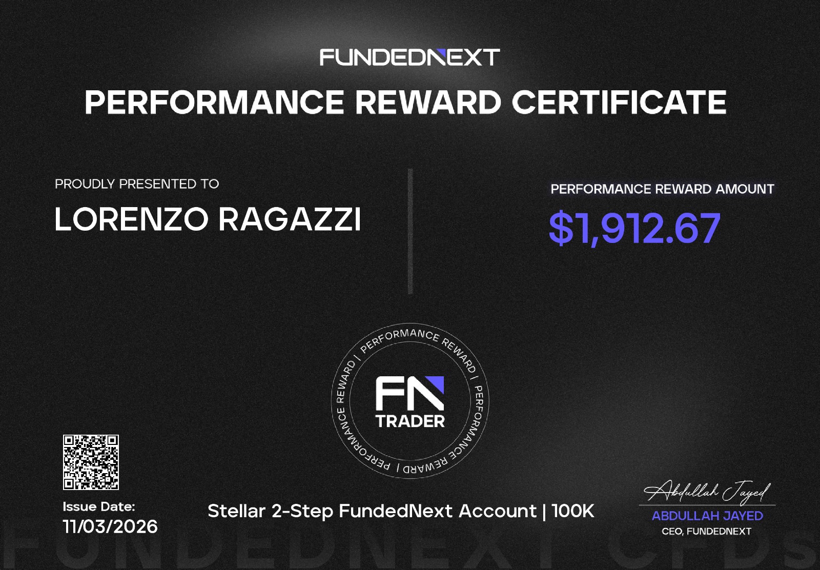 $1,912 payout